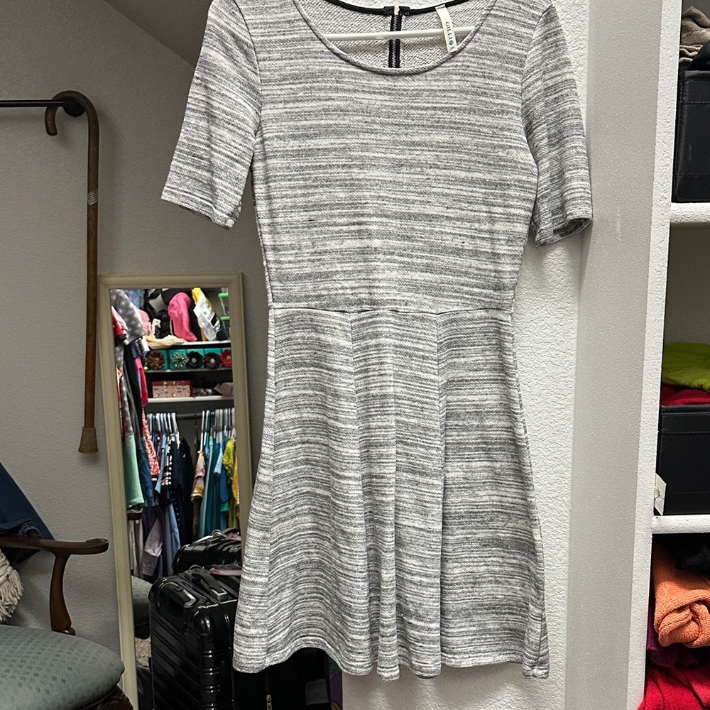 Gilli Heather Gray Striped Mini Dress